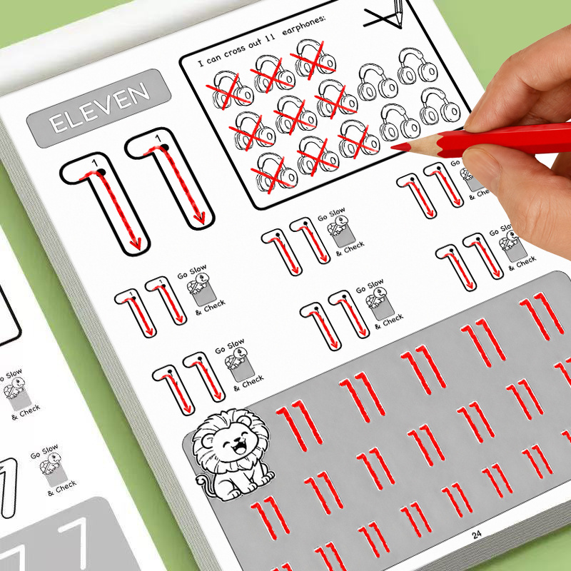 Learning Workbook Preschool - Number 1-12 Tracing Workbook 32 Pages