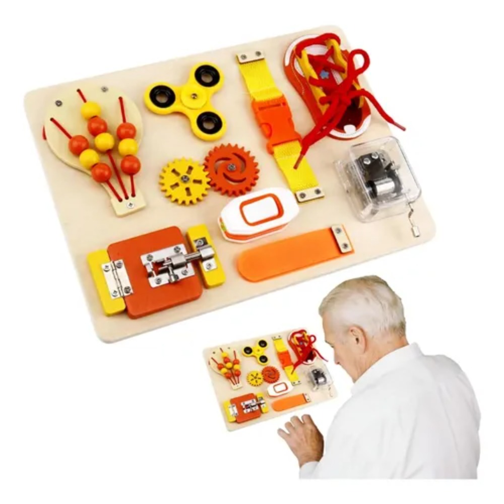 Kids Education Toys - Montessori Wooden Busy Board Toys for