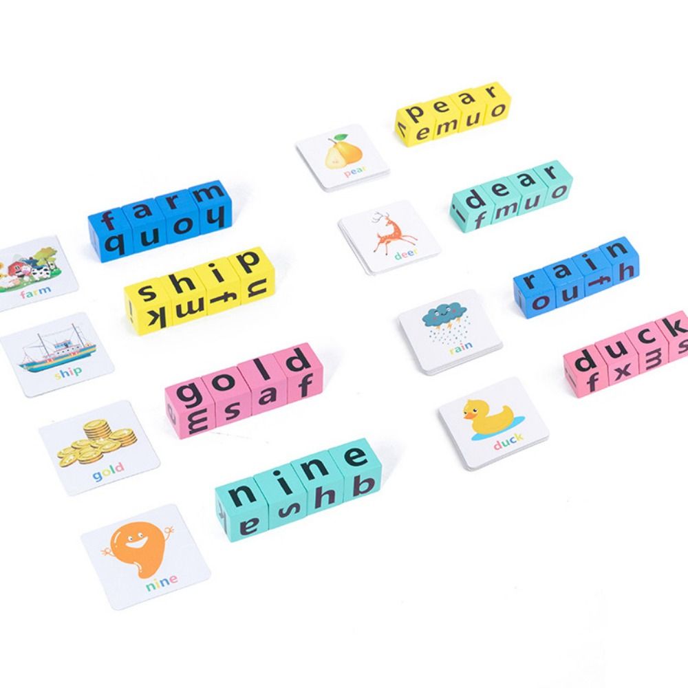 Flash Card Alphabet - Learning Cards Wooden Matching Game Flash