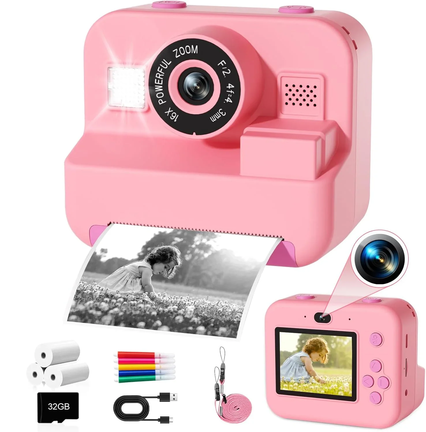 Kids Education Images - Digital Children Camera, Instant Print and