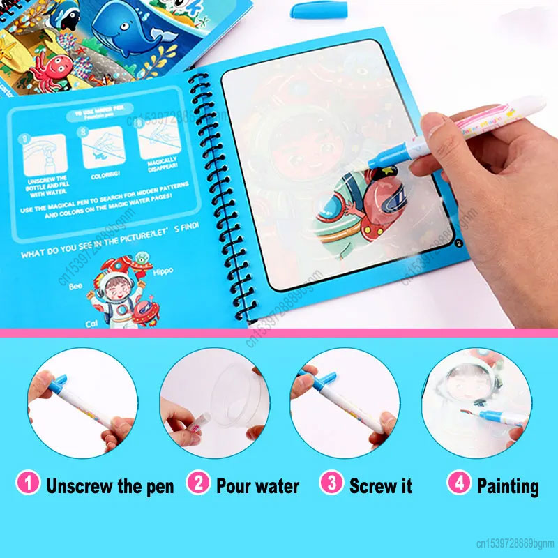 Cartoon Magic Water Painting C - Kids Education Books recension och pris