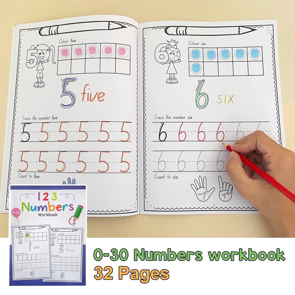 A4 Size Number 0-30 Tracing Pr - Learning Workbook Preschool recension och pris