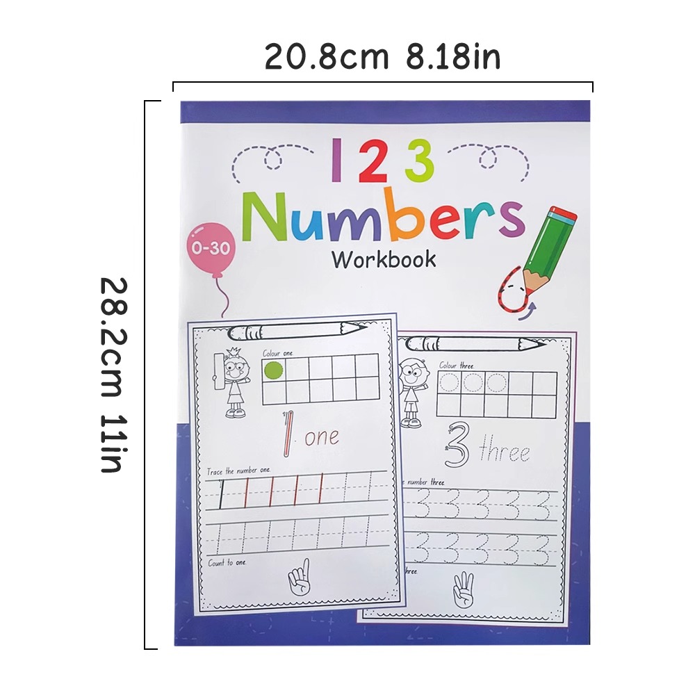 A4 Size Number 0-30 Tracing Pr - Learning Workbook Preschool recension och pris