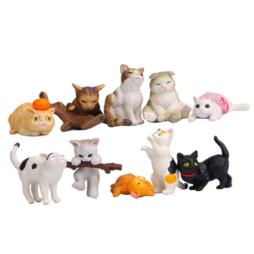 10 PCS PVC Cat Figures Statues - Kids Education Learn Tv recension och pris