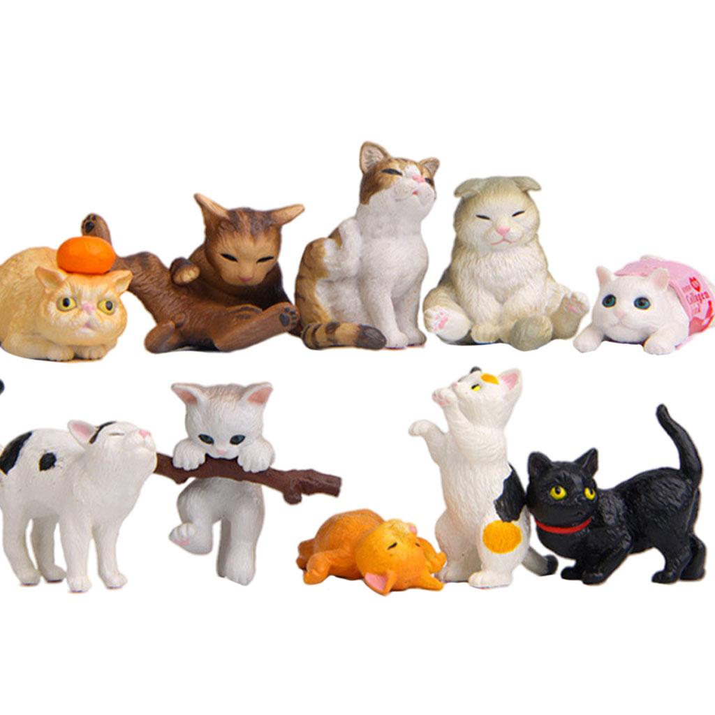 10 PCS PVC Cat Figures Statues - Kids Education Learn Tv recension och pris