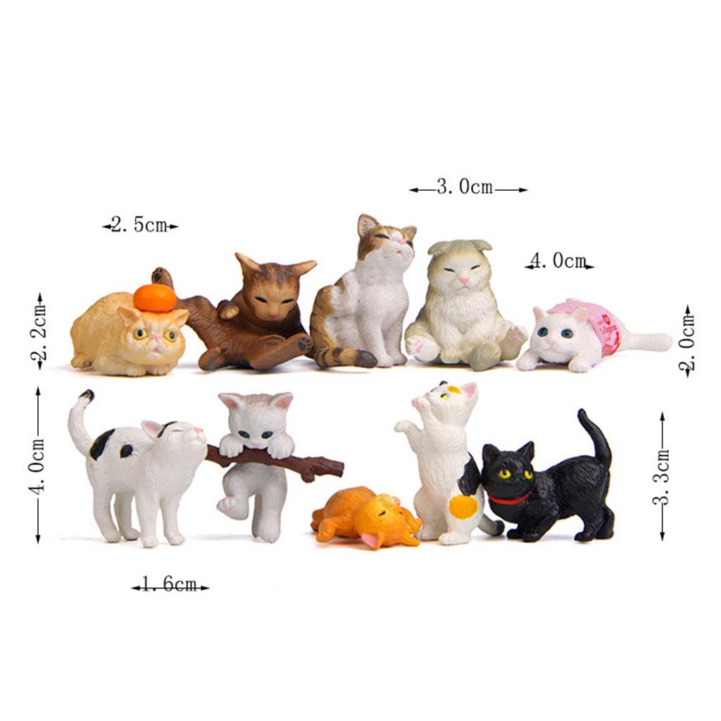 10 PCS PVC Cat Figures Statues - Kids Education Learn Tv recension och pris