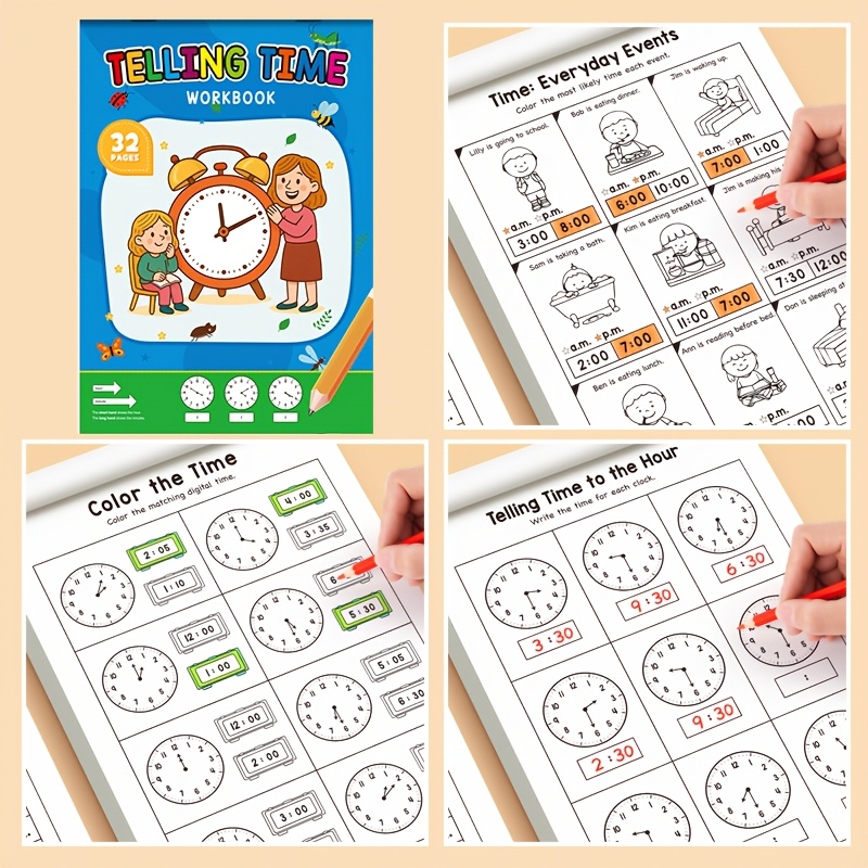 Children Telling Time Practice - Learning Workbook Preschool recension och pris