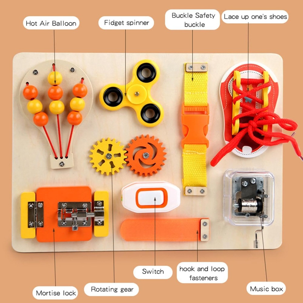 Montessori Wooden Busy Board T - Kids Education Toys recension och pris