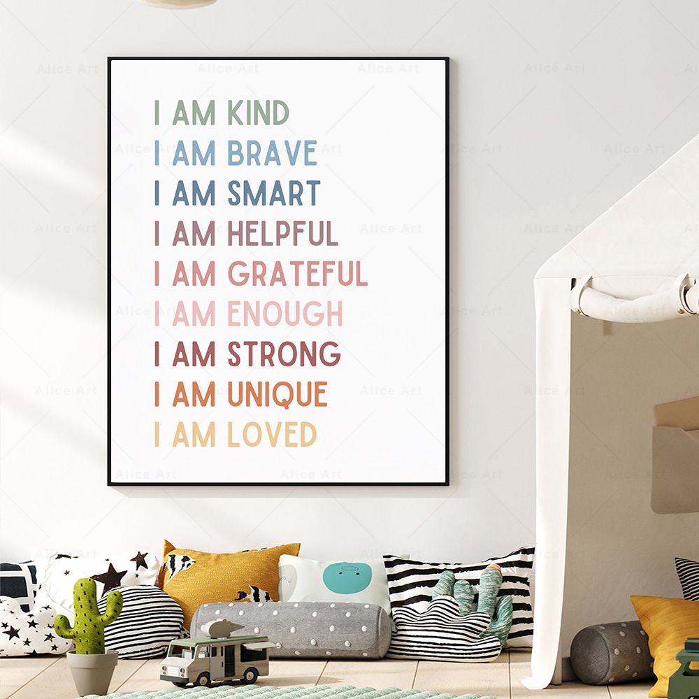 Affirmations for Kids Room Pos - Kids Education Quote recension och pris