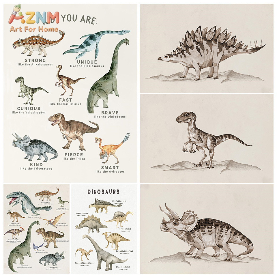 AZNM Watercolor Dinosaur Canva - Kids Education Quote recension och pris