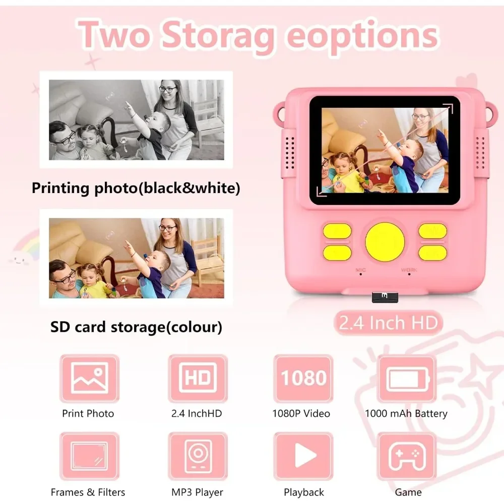 Instant Print Camera for Kids, - Kids Education Images recension och pris
