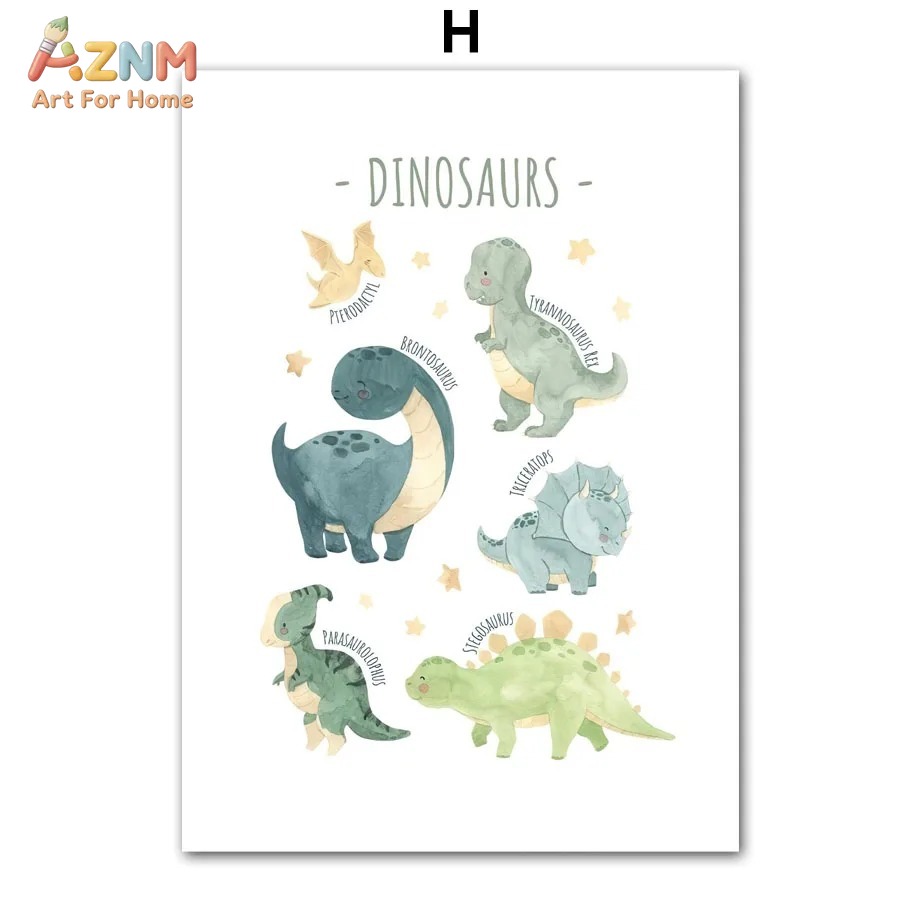 AZNM Watercolor Dinosaur Alpha - Kids Education Quote recension och pris