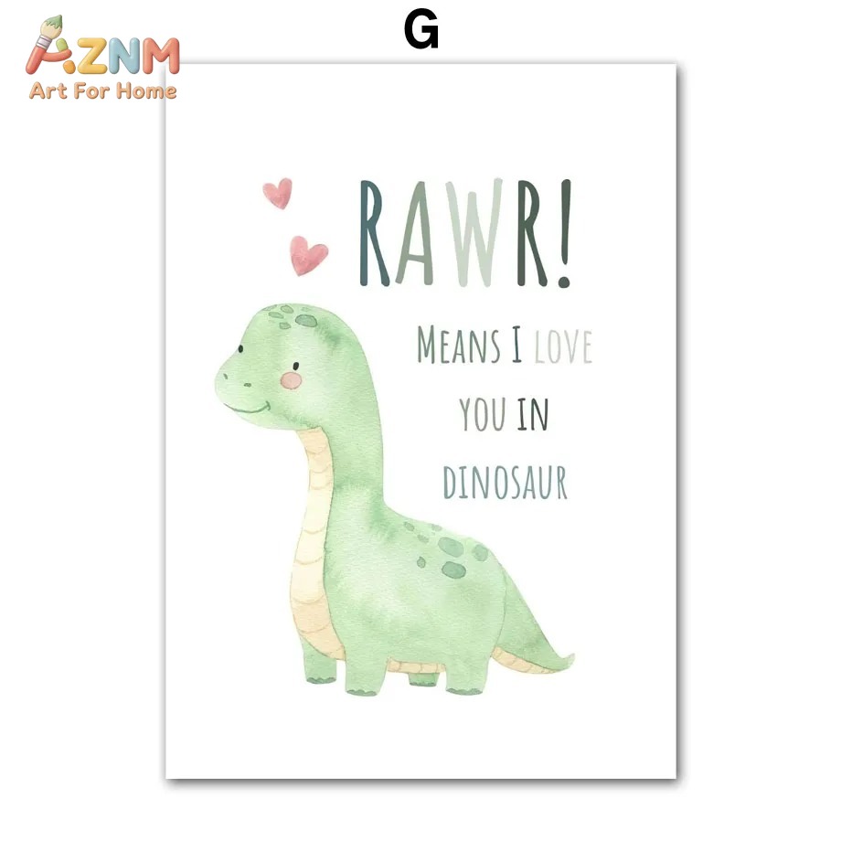 AZNM Watercolor Dinosaur Alpha - Kids Education Quote recension och pris