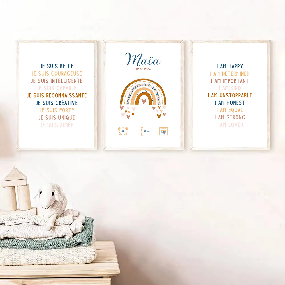 Custom Baby Name Birth Poster  - Kids Education Quote recension och pris