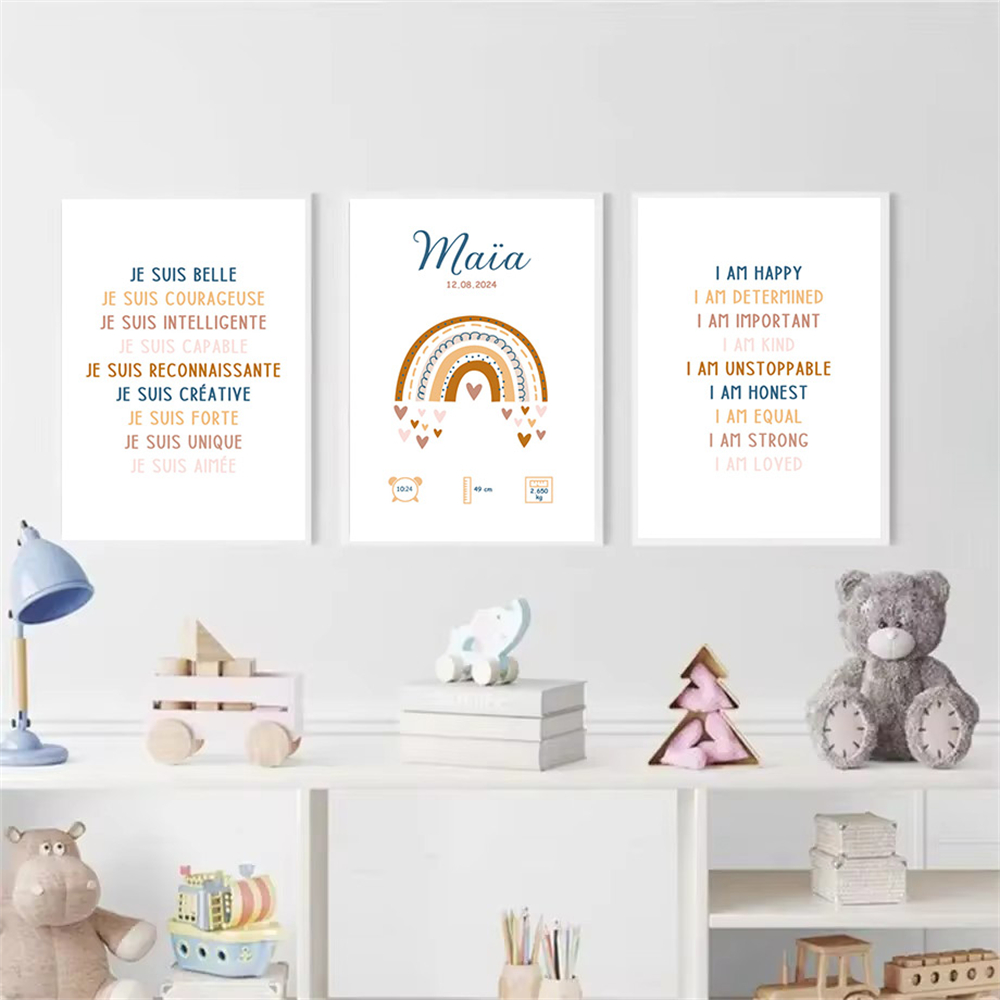 Custom Baby Name Birth Poster  - Kids Education Quote recension och pris
