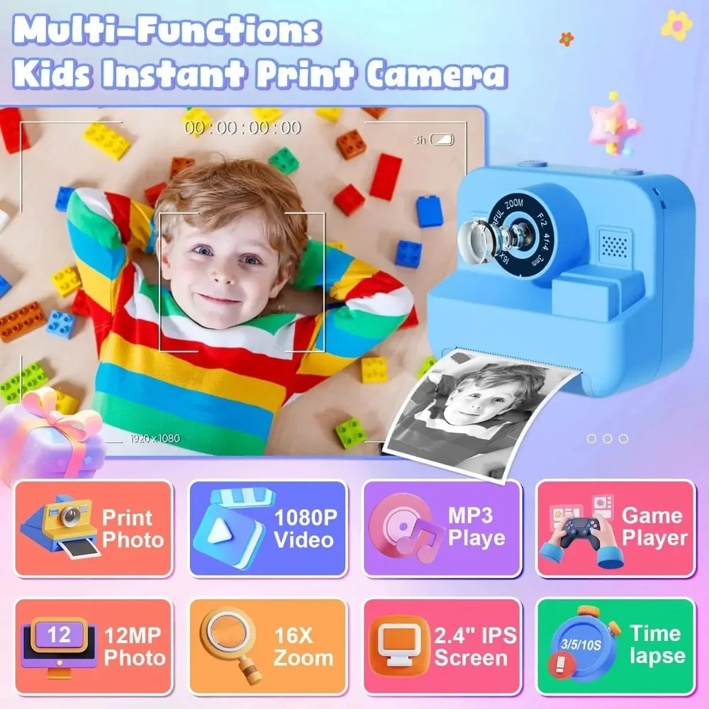 Kids Camera Instant Print 32G  - Kids Education Images recension och pris