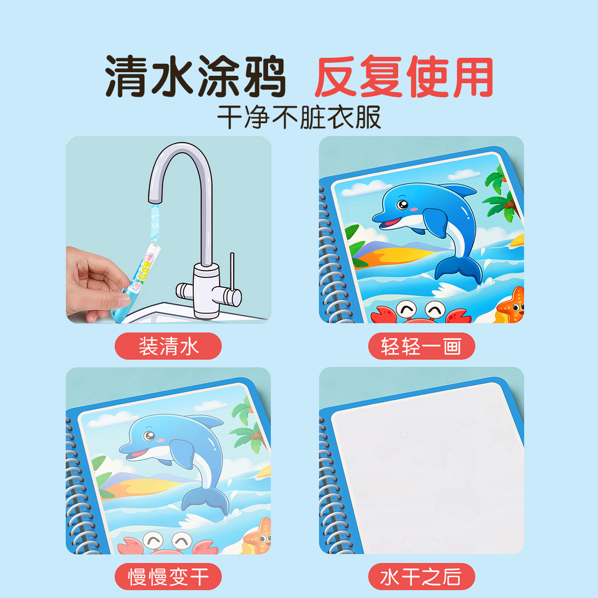 Magic Water Drawing Book for K - Kids Education Age recension och pris